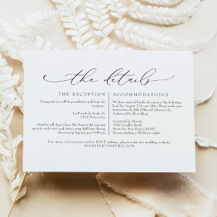Invitation Détails du Mariage de script minimal VALENTINA