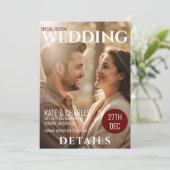 Invitation Détails du mariage de style de magazine personnali (Debout devant)