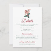 Invitation Détails du mariage d'hiver Floral de rennes de Noë (Devant)