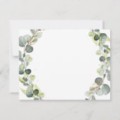 Invitation Détails du mariage Eucalyptus Vert Succulent (Dos)