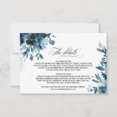 Invitation Détails du Mariage floral de la marine céleste Ins (Devant)