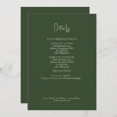 Invitation Détails du Mariage Forest Green (Devant / Derrière)