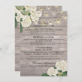 Invitation Détails du mariage hydrangea Flower String bois cl (Devant / Derrière)