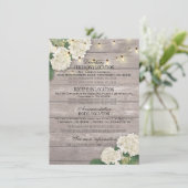 Invitation Détails du mariage hydrangea Flower String bois cl (Debout devant)