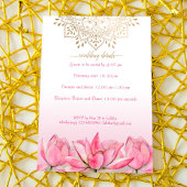 Invitation Détails du mariage indien RSVP lotus or mandala