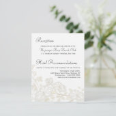 Invitation Détails du mariage Insertion Posh Floral Blanc Ver (Debout devant)