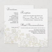 Invitation Détails du mariage Insertion Posh Floral Blanc Ver (Devant / Derrière)