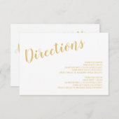 Invitation Détails du Mariage moderne Script blanc et or (Devant / Derrière)