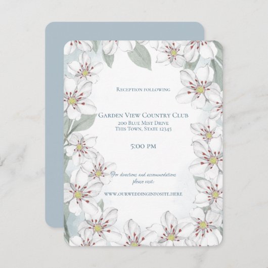 Invitation Détails du Mariage Mountain Laurel (Devant / Derrière)