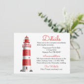 Invitation Détails du Mariage nautique Phare Rouge Été (Debout devant)