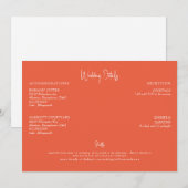 Invitation Détails du Mariage orange II (Devant / Derrière)