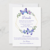 Invitation Détails du Mariage papillon Papillons Floral bleu (Devant)