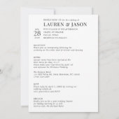 Invitation Détails du Mariage photo simple Vellum réel (Dos)