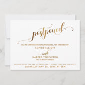 Invitation Détails du Mariage reporté Gold Hearts Calligraphi (Devant)