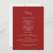 Invitation Détails du Mariage rouge hiver (Devant)