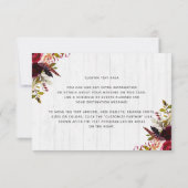 Invitation Détails du mariage rustique à Hawaii State Destina (Dos)