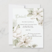 Invitation Détails du Mariage Sage and White Magnolias (Devant)