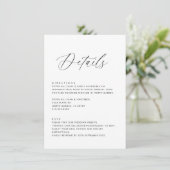 Invitation Détails du Mariage simple Instructions Modèle RSVP (Debout devant)