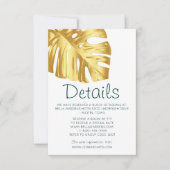 Invitation Détails du Mariage Tropical Gold (Devant)