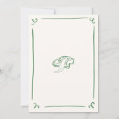 Invitation Détails du Mariage vert à main blanche (Dos)