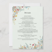Invitation Détails du Mariage vert de la Monnaie Fleur sauvag (Dos)