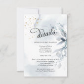 Invitation Détails Elégant collier bleu Dusty (Devant)