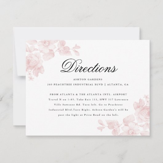 Invitation Détails élégants du Mariage floral (Devant)