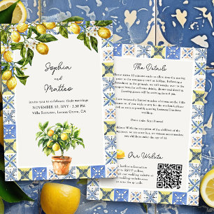 Invitation Détails et site web du mariage italien de Lemon Gr
