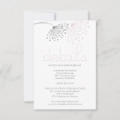 Invitation DÉTAILS | Fleurs de gribouillis rose blanc (Devant)