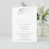 Invitation DÉTAILS | Fleurs de gribouillis rose blanc (Debout devant)