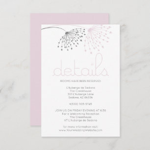 Invitation DÉTAILS   Fleurs de gribouillis rose blanc
