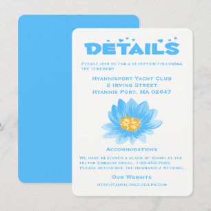 Invitation Détails Floraux Bleu Turquoise Fleur de Mariage