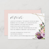 Invitation Détails flush Plum Floral géométrique violet (Devant / Derrière)