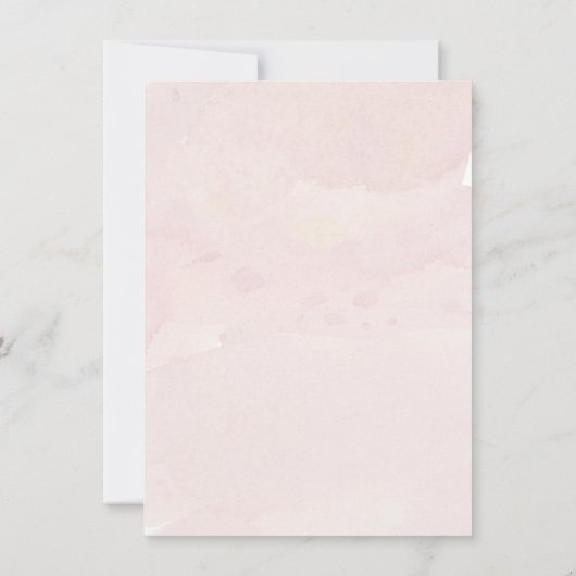 Invitation Détails Mariage Floral Simple Moderne Rose Blanc (Dos)