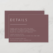 Invitation Détails minimalistes du Mariage Rose foncé (Devant / Derrière)