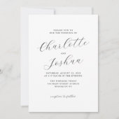 Invitation Détails minimalistes élégants RSVP QR Code Mariage (Devant)