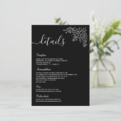 Invitation Détails minimaux de Nikah islamique floral noir et (Debout devant)