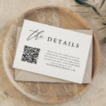 Invitation Détails numériques du Mariage de code QR élégant<br><div class="desc">Élégante calligraphie QR Code Mariage Détails Cartes</div>