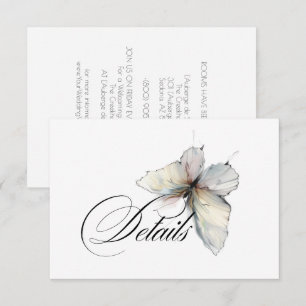 Invitation Détails Papillons Élégants Abstraits Encre Pastel