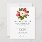 Invitation Détails pour invités de mariage de Noël à motif ho (Devant)