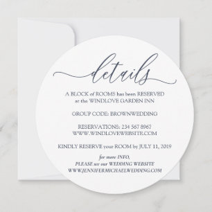 Invitation Détails Propres Mariage Simple arrondi