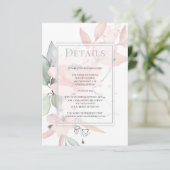 Invitation DÉTAILS | Roses d'aquarelle rose (Debout devant)
