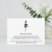 Invitation Détails simples rustiques de pin de forêt (Debout devant)