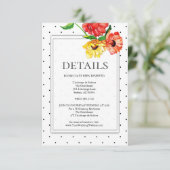 Invitation DÉTAILS | Spray floral rouge et jaune (Debout devant)