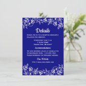 Invitation Détails sur le Mariage bleu de la marine Floral El (Debout devant)