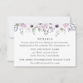 Invitation Détails sur le Mariage de fleurs bleu foncé (Devant)