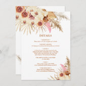 Invitation Détails sur le Mariage en herbe Pampas modifiable (Devant / Derrière)