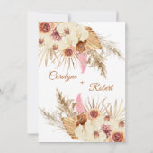 Invitation Détails sur le Mariage en herbe Pampas modifiable (Dos)