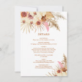 Invitation Détails sur le Mariage en herbe Pampas modifiable (Devant)