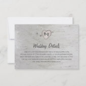 Invitation Détails sur le Mariage Rustic Silver Birch Tree (Devant)